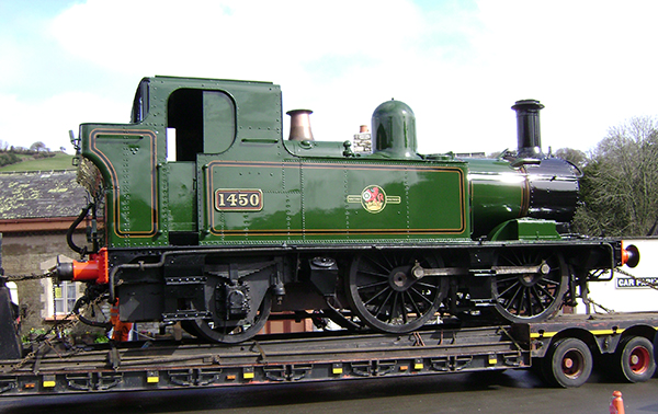 GWR 0-4-2T 1450 in fully lined late BR livery