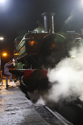 1369 comes back on shed at Buckfastleigh 04 November 2012