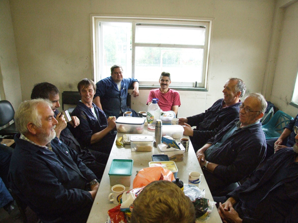 Workshop staff tea break