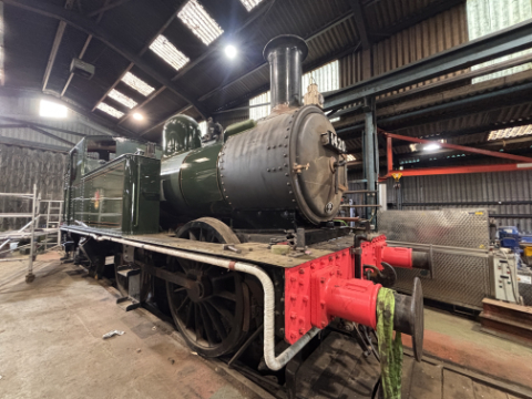 GWR 0-4-2T 1420 shewing lining etc.