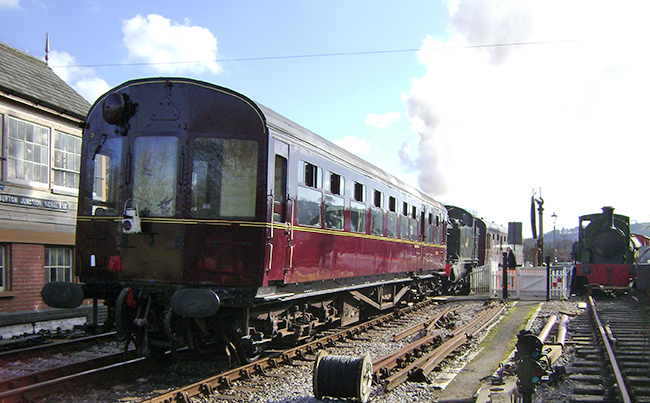 Steam Rail Motor No93 on shed at Bfl