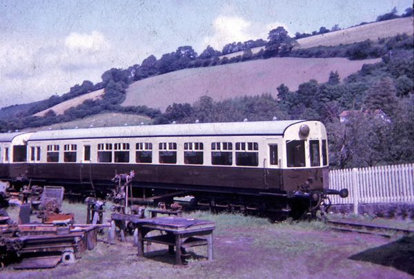 BR(W) Autocoach in Buckfastleigh shed August 1966