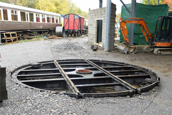 Turntable installed outside new boilershop