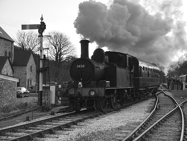 Period shot of 1450 leaving Staverton